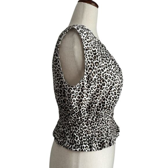 J. Crew Women’s Hyacinth top in leopard cotton poplin Size M - Picture 4 of 10
